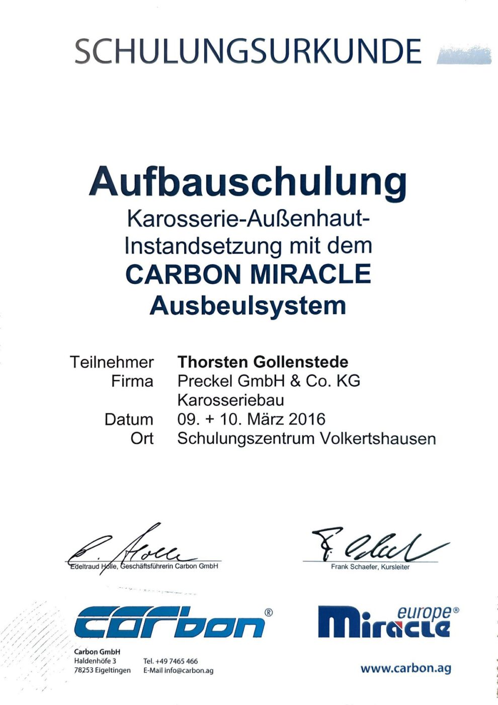 Außenhautinstandsetzung mit Carbon Miracle